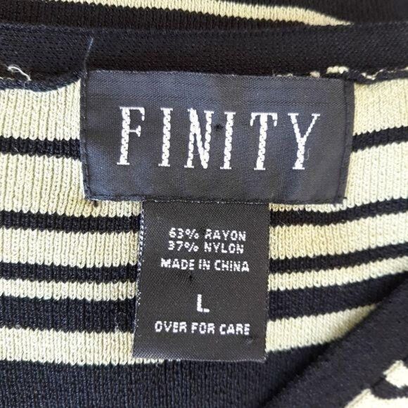 Finity Knit Cardigan Y2K Button Down Striped Lime Green Black Sz L - Picture 3 of 8